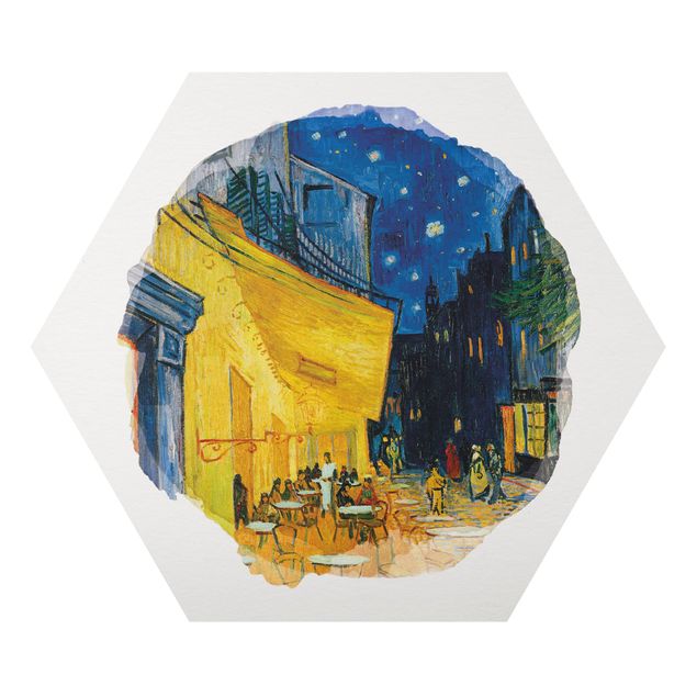 Wandbilder Wasserfarben - Vincent van Gogh - Café-Terrasse in Arles