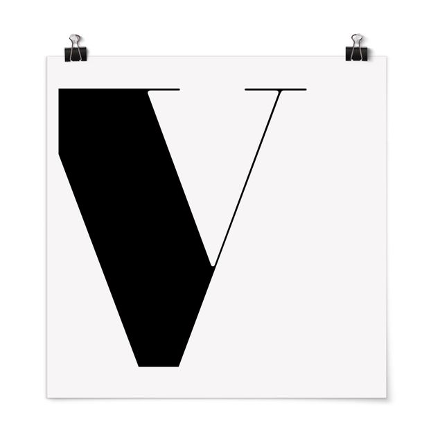 Poster - Antiqua Letter V - Quadrat 1:1