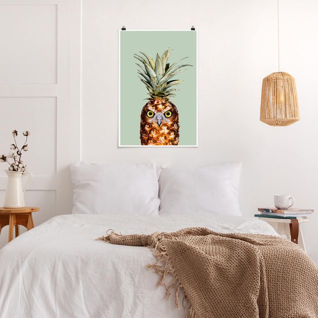Kunstkopie Poster Ananas mit Eule
