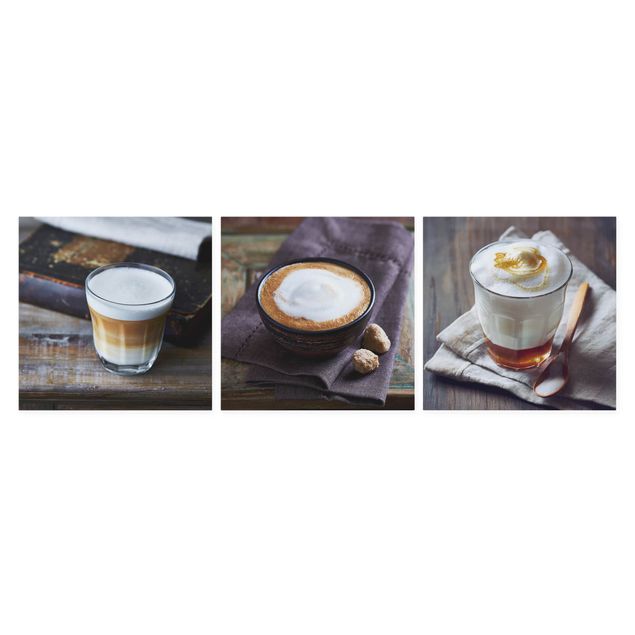 Leinwandbild 3-teilig - Caffè Latte - Quadrate 1:1