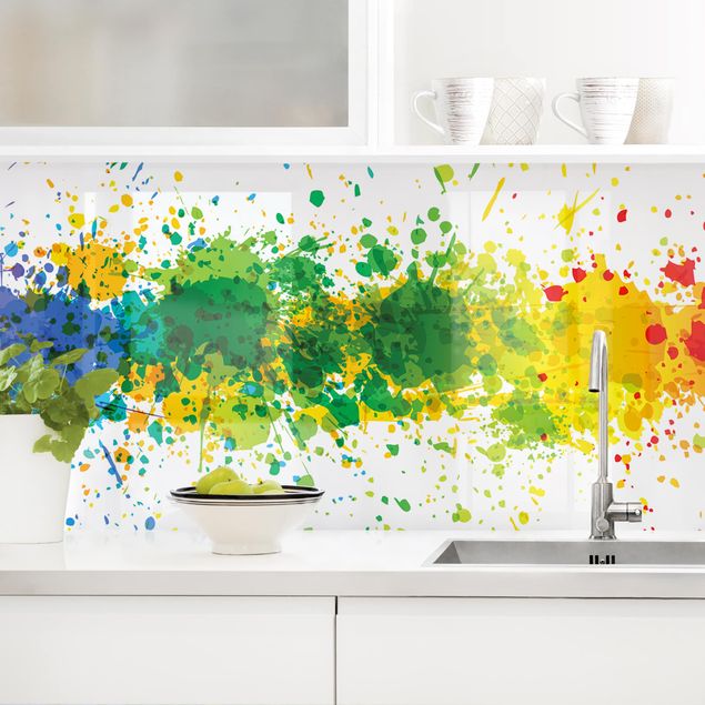 Küchenrückwände Platte Rainbow Splatter I