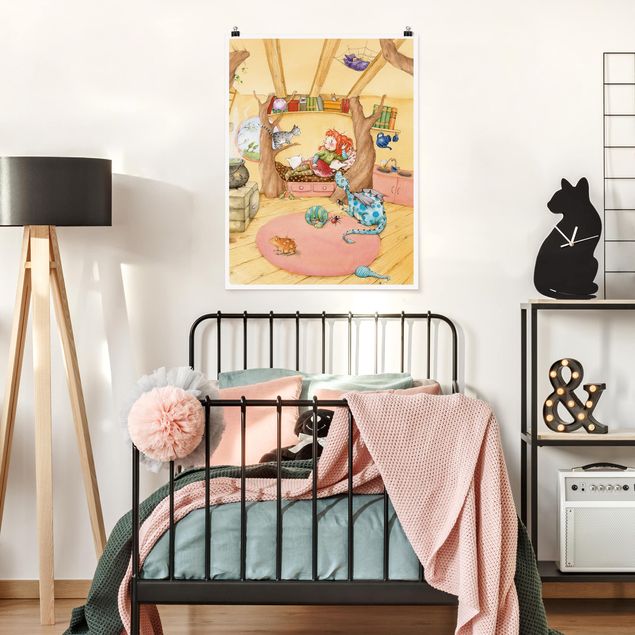 Poster Kinderzimmer Tiere Frida erzählt vom Hexentreffen