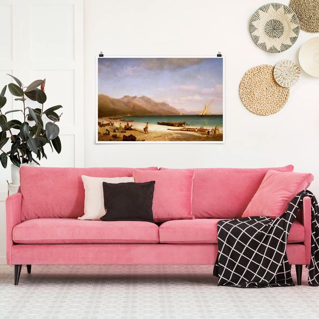 Poster Natur Albert Bierstadt - Der Golf von Salerno