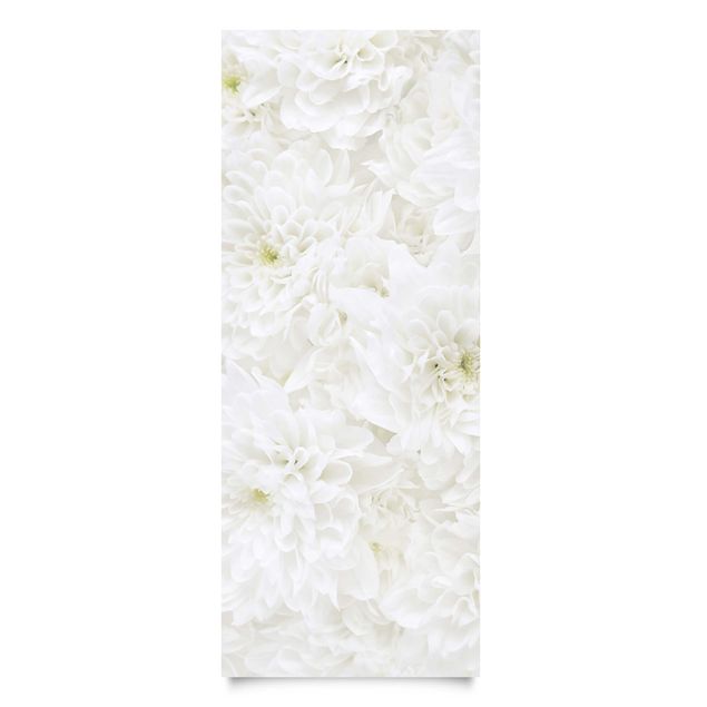 Selbstklebende Folie bunt Dahlien Blumenmeer weiß