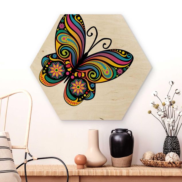 Moderne Holzbilder No.BP22 Mandala Schmetterling