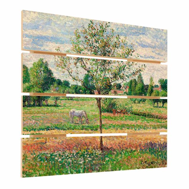 Holzbild Natur Camille Pissarro - Wiese mit Schimmel