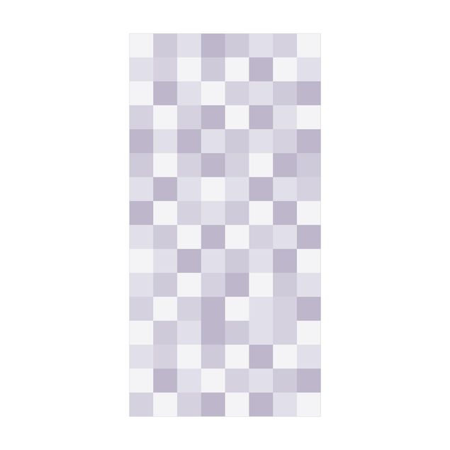 Teppich Schachbrett Geometrisches Muster Mosaik Flieder