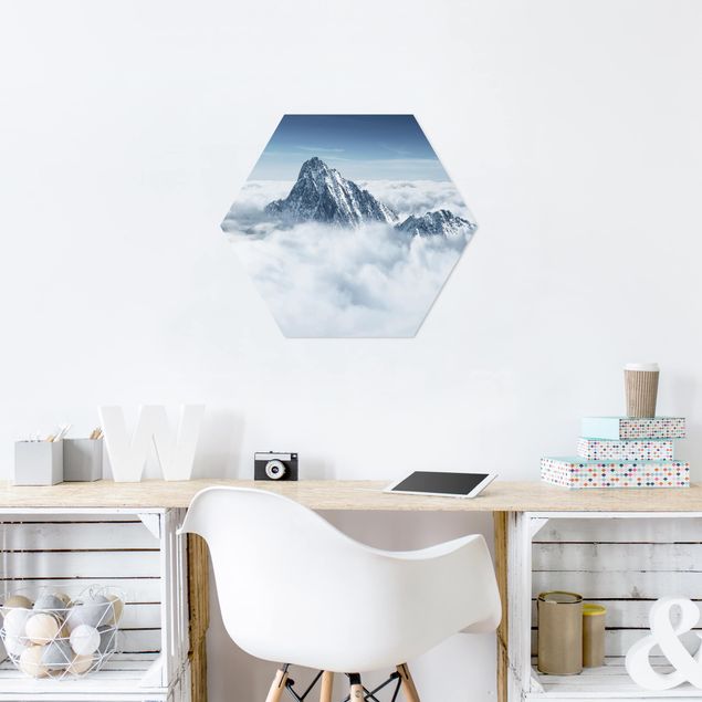 Hexagon Bilder Die Alpen über den Wolken
