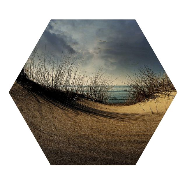 Hexagon Bild Holz - Sanddüne