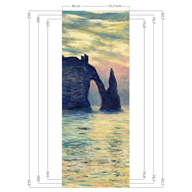 Duschrückwände Claude Monet - Felsen Sonnenuntergang
