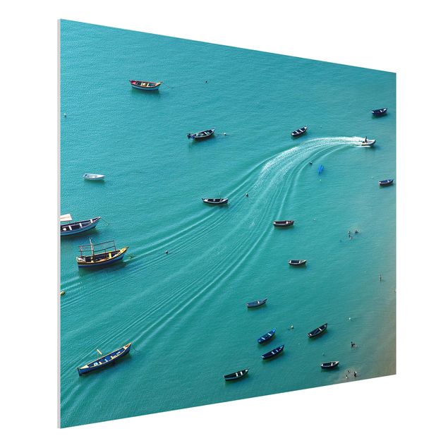Bilder auf Hartschaumplatte Ankernde Fischerboote