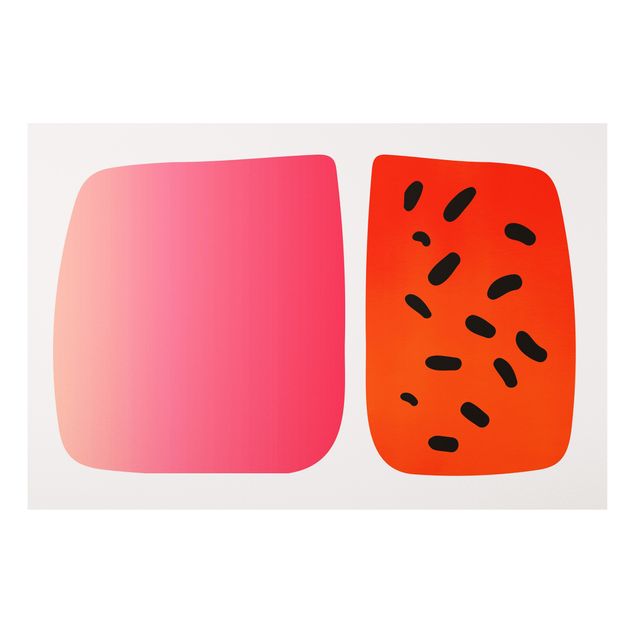 Forex Bilder Abstrakte Formen - Melone und Rosa