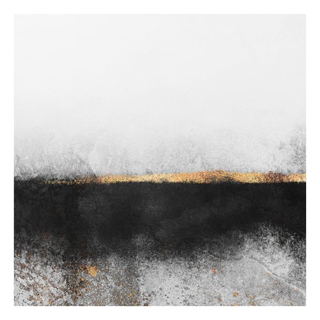 Abstrakte Kunst Bilder Abstrakter Goldener Horizont Schwarz Weiß