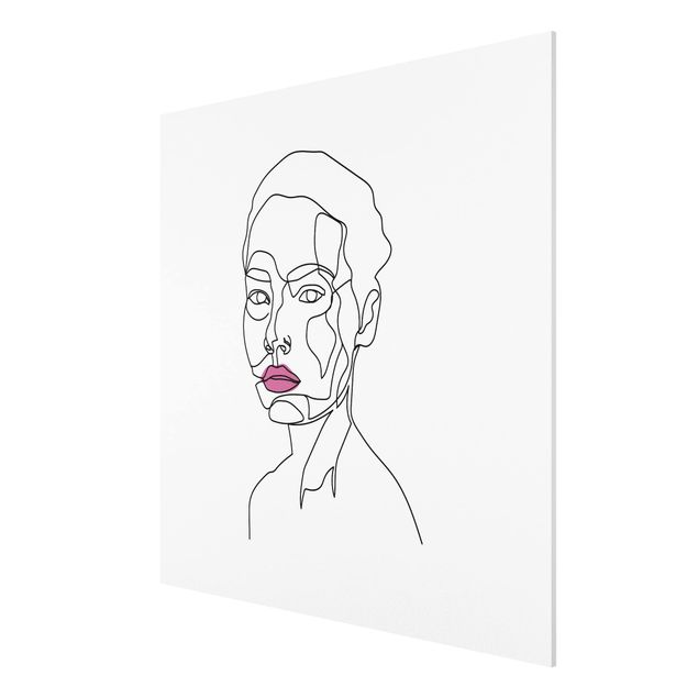 Forex Fine Art Print - Portrait Frau Line Art - Quadrat 1:1