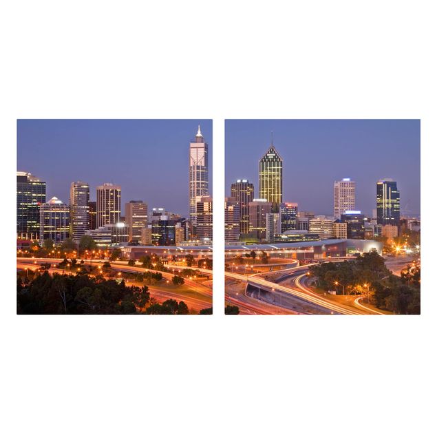 Schöne Leinwandbilder Perth Skyline