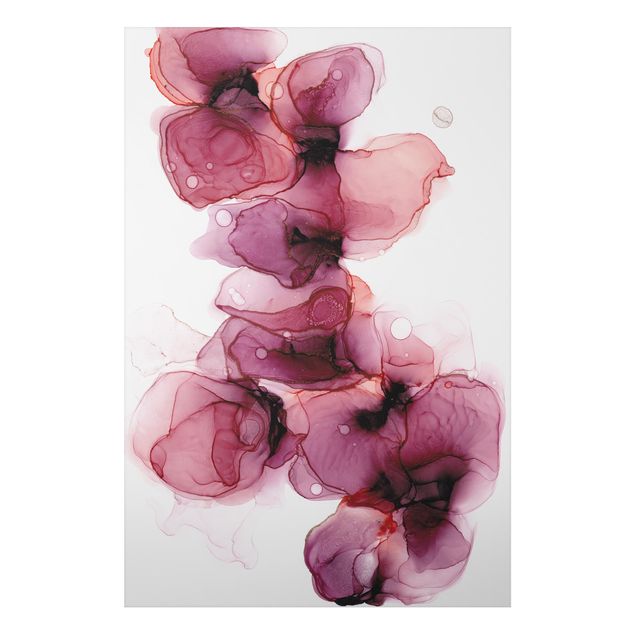 Alu Dibond Bilder Wilde Blüten in Violett und Gold