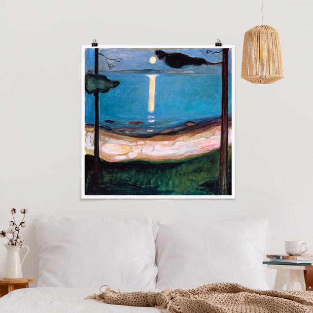 Post Impressionismus Bilder Edvard Munch - Mondnacht