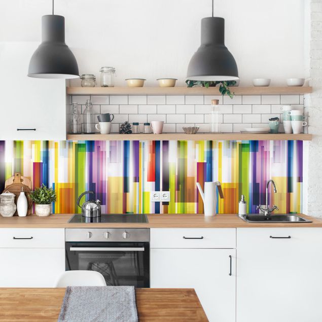 Küchenrückwand abstrakt Rainbow Cubes II