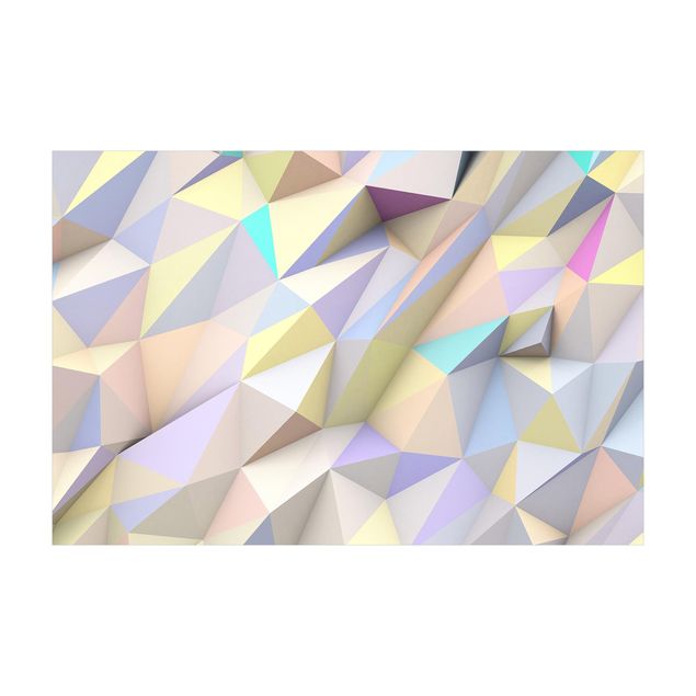 Teppich modern Geometrische Pastell Dreiecke in 3D