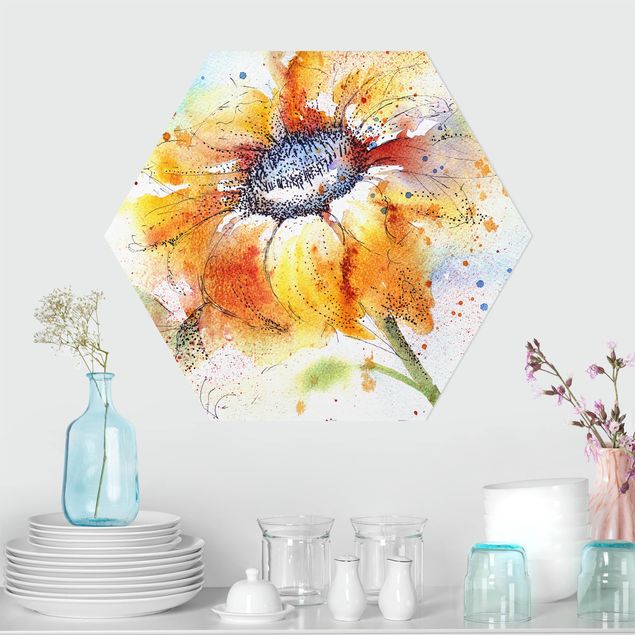 Schöne Wandbilder Painted Sunflower