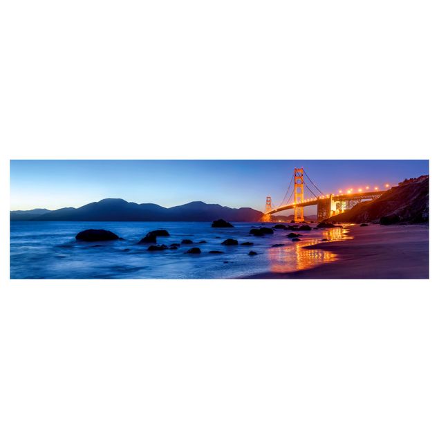 Küchenrückwand Folie Golden Gate Bridge am Abend