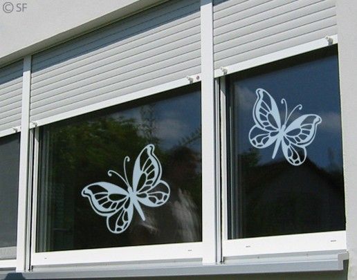Fensterfolie Weiß No.SF869 Schmetterlingsduo