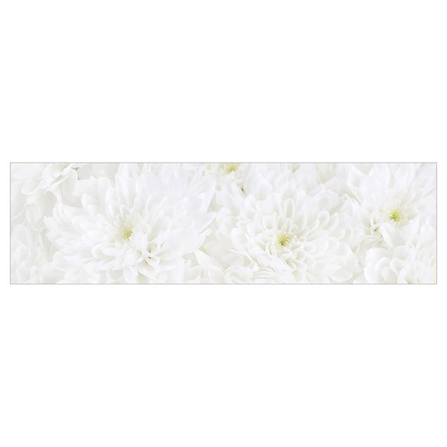 Spritzschutz Weiß Dahlien Blumenmeer weiß
