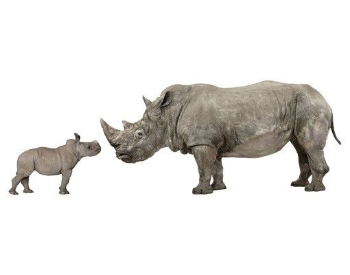 Wandtattoo Skyline No.605 Mother and Baby Rhinoceros