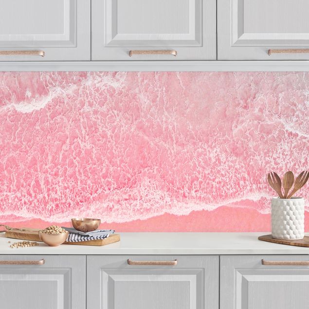 Küchenrückwände Platte Ozean in Pink