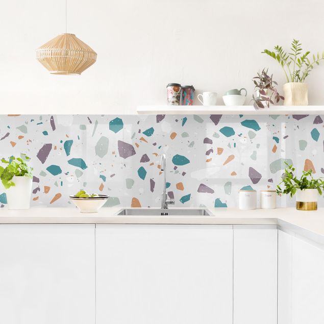 Glasrückwand Küche Muster Detailliertes Terrazzo Muster Grosseto