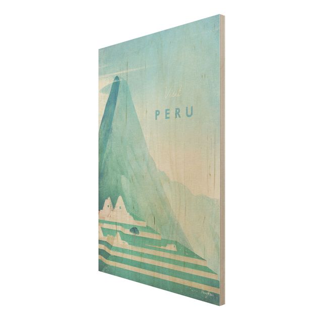 Holzbilder modern Reiseposter - Peru