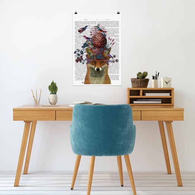 Kunstkopie Poster Vogelfänger - Fuchs mit Artischocke
