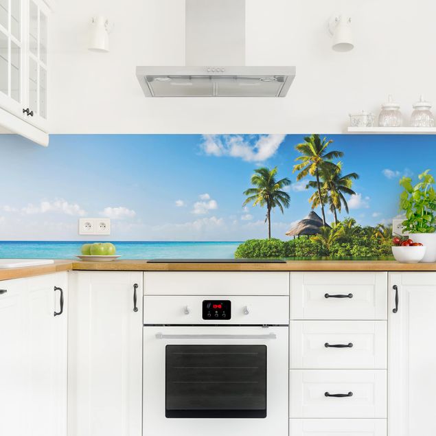 Küchenrückwand Glas Landschaft Tropisches Paradies