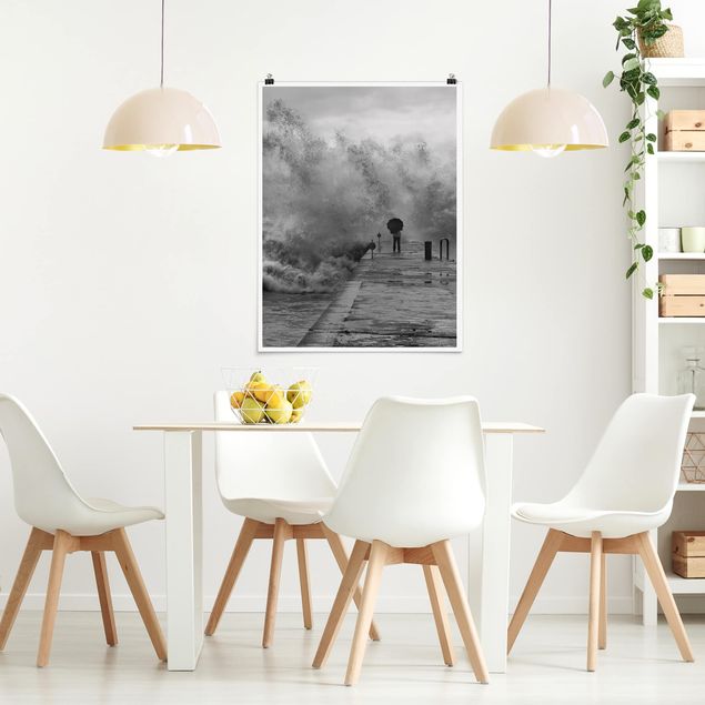 Poster Strand Tosendes Meer
