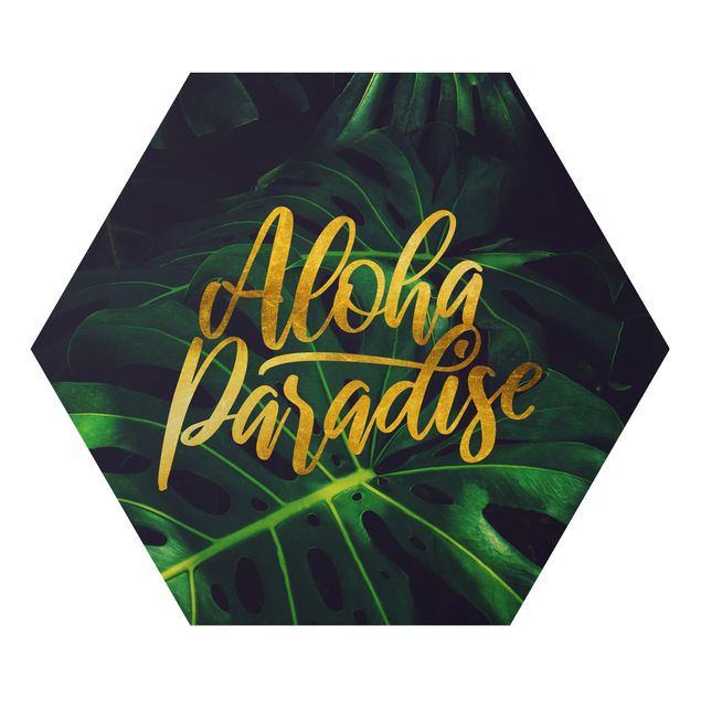 Hexagon Bild Alu-Dibond - Dschungel - Aloha Paradise
