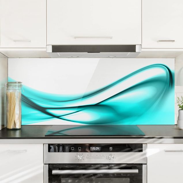 Spritzschutz Glas magnetisch Turquoise Design