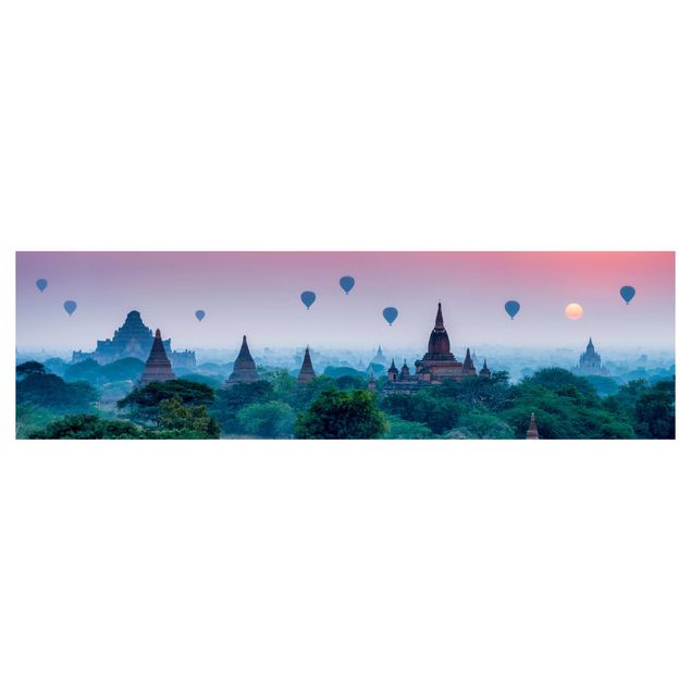 Selbstklebende Folie Heißluftballons über Tempelanlage
