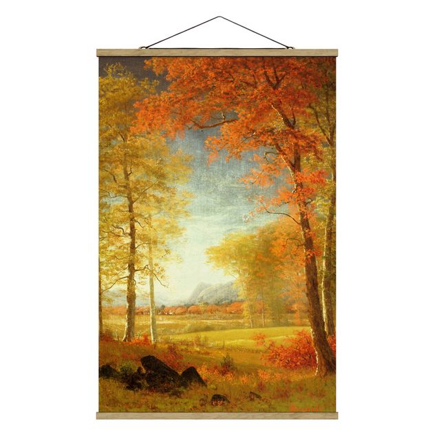 Stoffbilder mit Holzleisten Albert Bierstadt - Herbst in Oneida County, New York