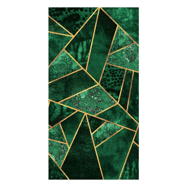 Duschrückwand Grün Dunkler Smaragd mit Gold