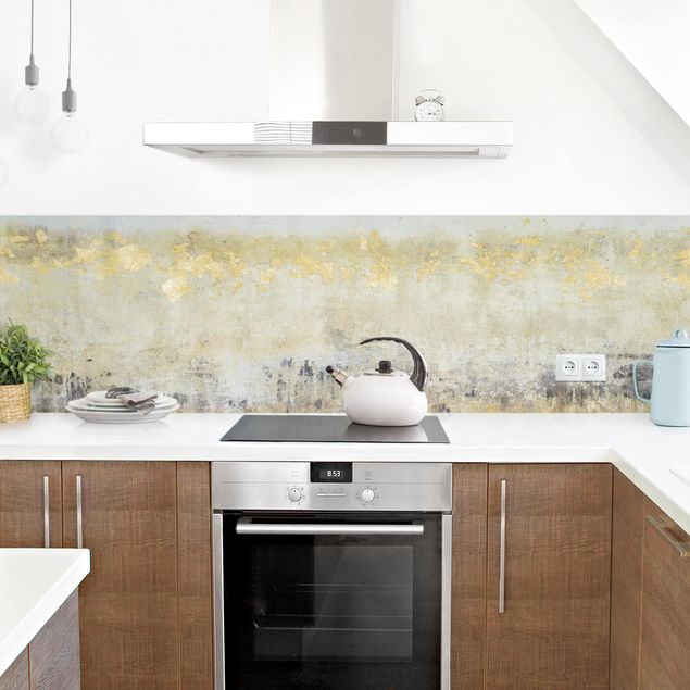 Küchenrückwand - Goldene Farbfelder I