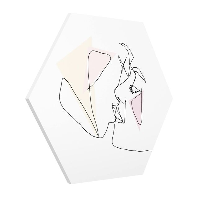Hexagon Bild Forex - Kuss Gesichter Line Art