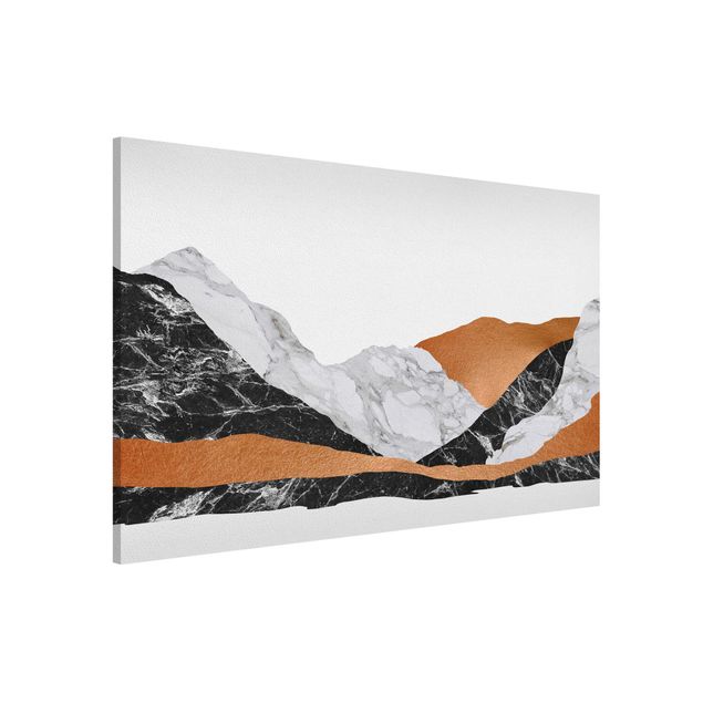 Wandbilder abstrakt Landschaft in Marmor und Kupfer