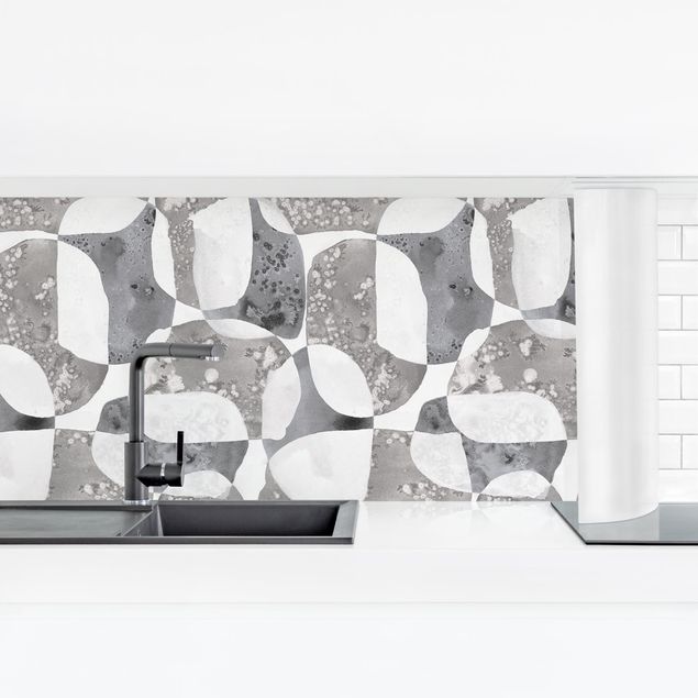 Küchenrückwände Platte Lebende Steine Muster in Grau