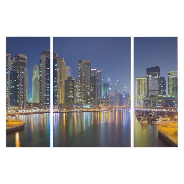 Schöne Leinwandbilder Dubai Nacht Skyline