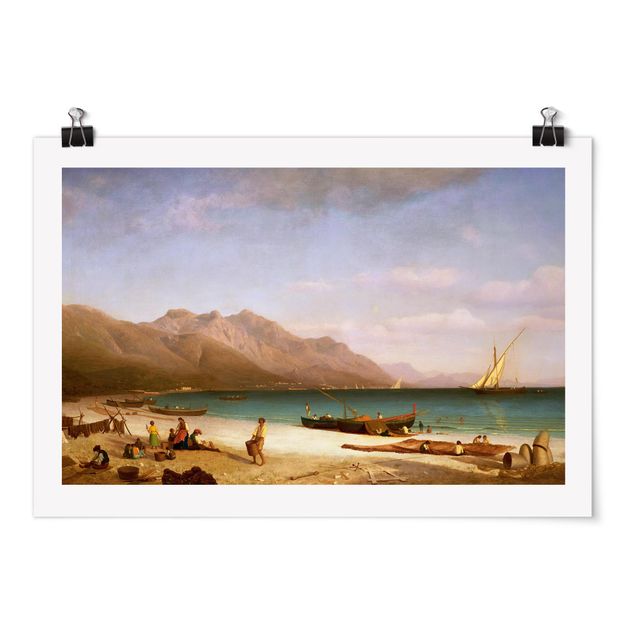 Poster Meer Albert Bierstadt - Der Golf von Salerno