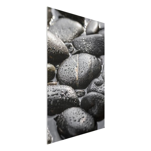 Foto auf Hartschaumplatte Schwarze Steine im Wasser