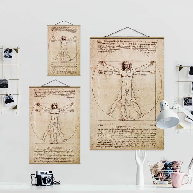 Stoffbild mit Posterleisten - Da Vinci - Hochformat 2:3