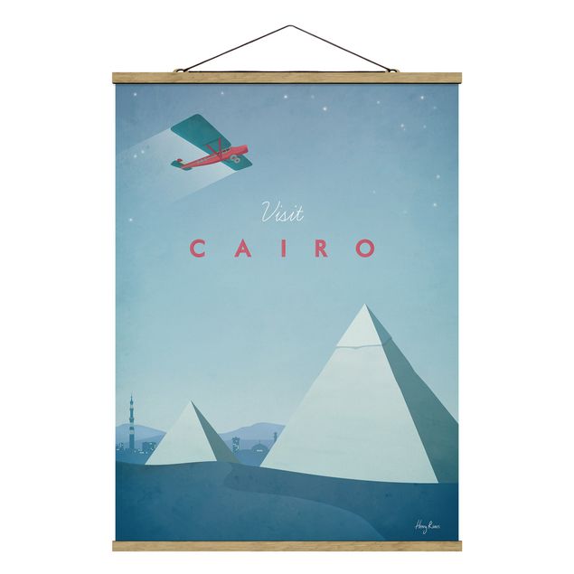 Stoffbild mit Posterleisten - Reiseposter - Cairo - Hochformat 3:4