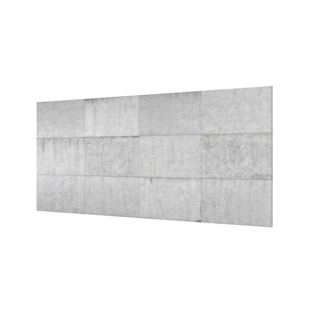 Spritzschutz Glas - Beton Ziegeloptik grau - Querformat - 2:1