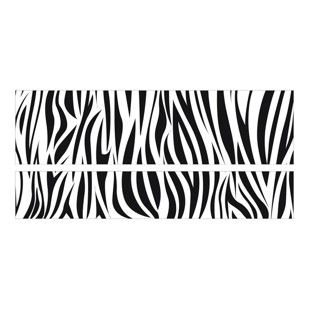 Möbelfolie für IKEA Malm Bett niedrig 160x200cm - Klebefolie Zebra Pattern